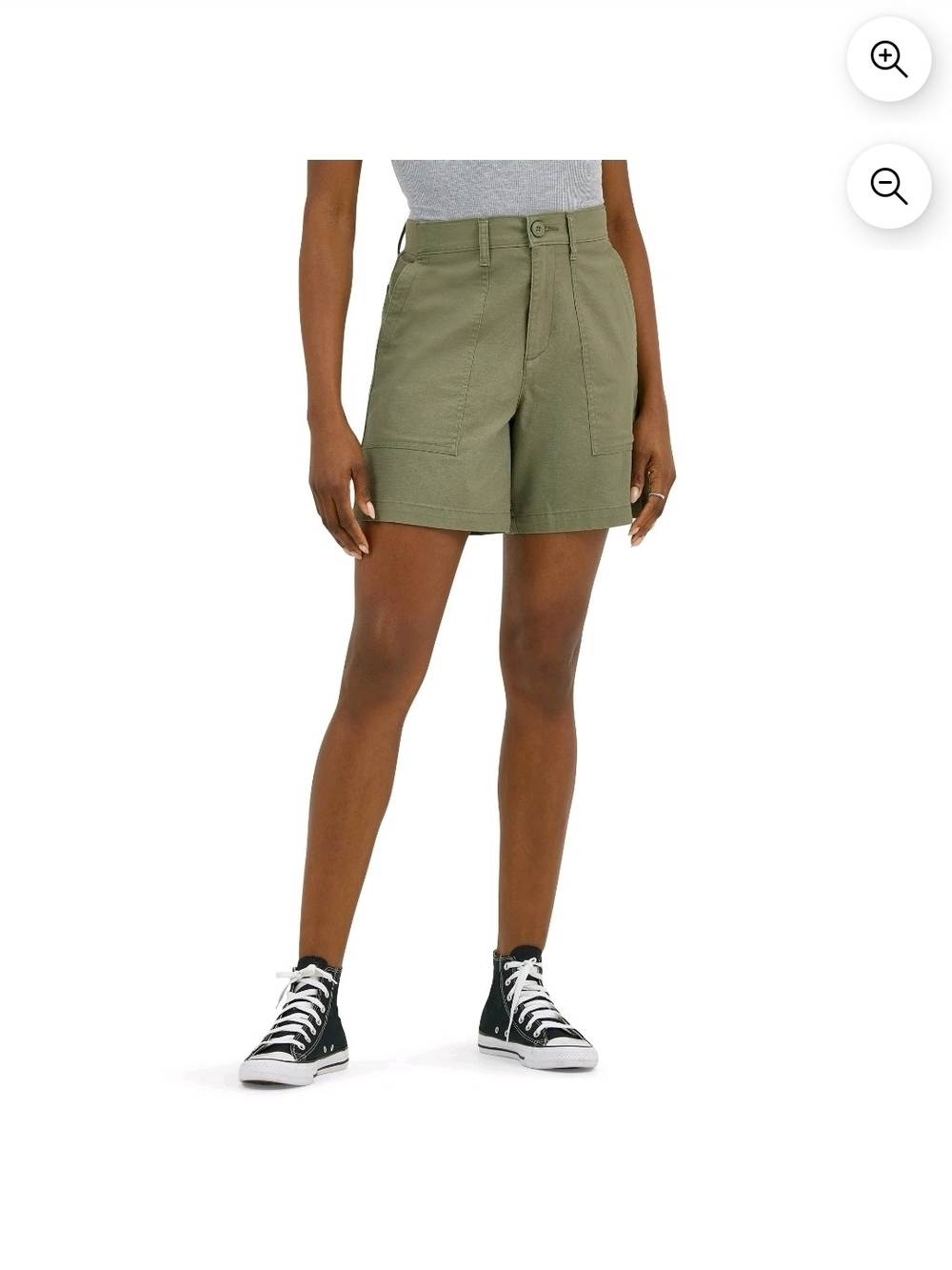 Time and Tru Olive High-Rise Utility Bermuda Shorts